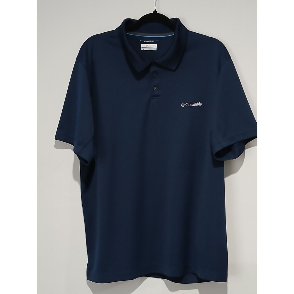 Columbia Omni-Shade Polo Golf Shirt. Sun Protection. Navy Blue. Men Size XL.